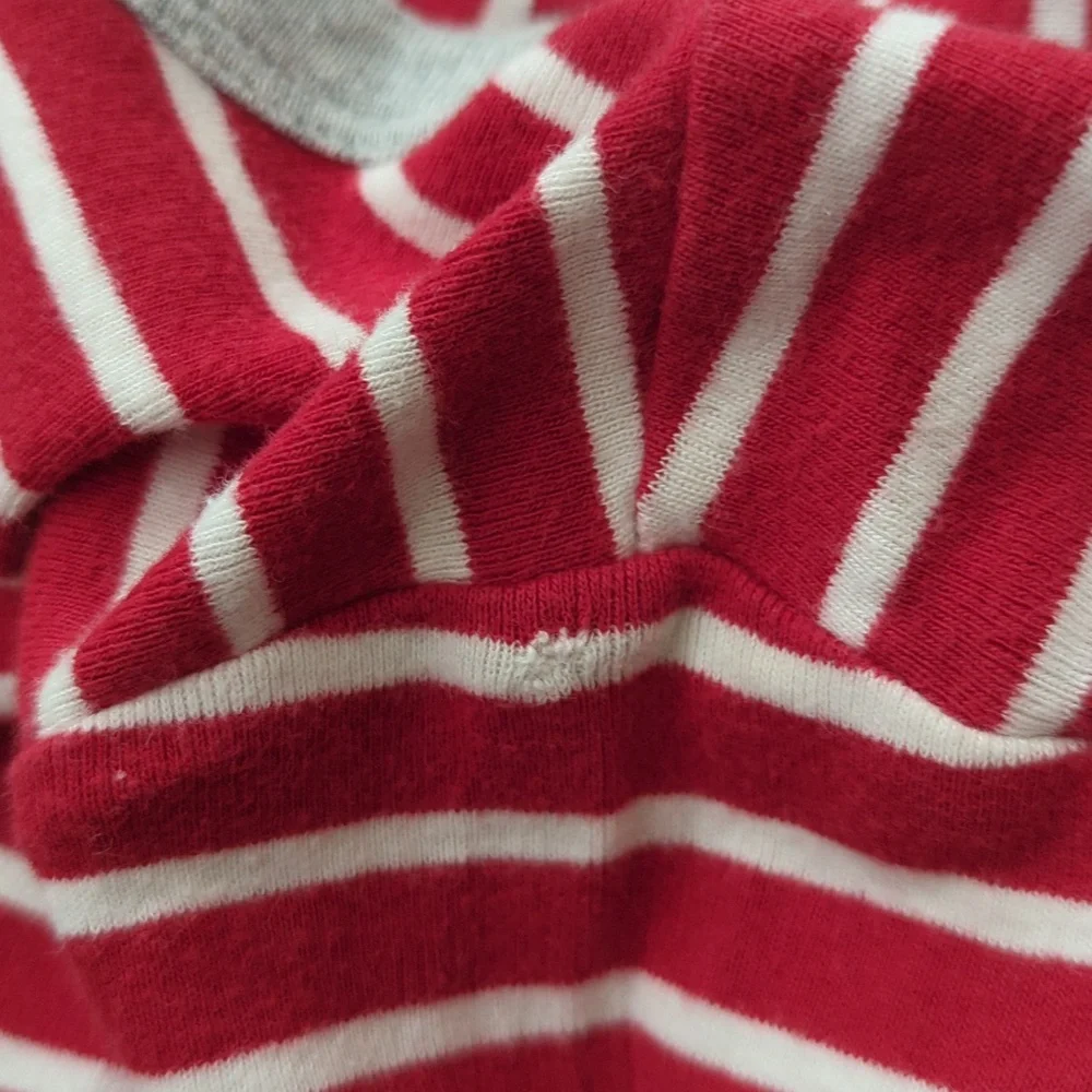 GAP Kids Red and Gray Striped Long Sleeve Henley Top and Pants Pajama Set Size 4